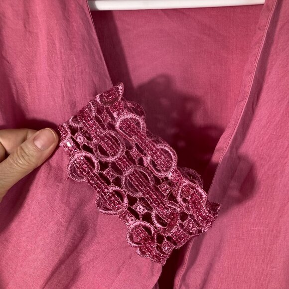 Womens Vintage Couture Inc Linen Jacket Sequined Embroidered Sleeve 16 Pink - Picture 5 of 10